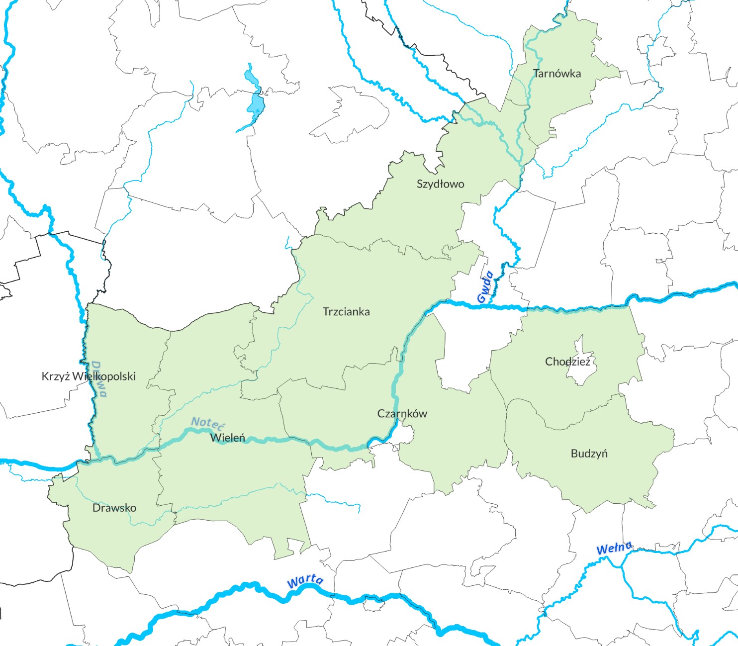 Mapa obszaru NGR objętego LSR
