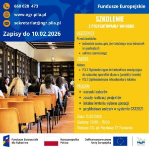Zaproszenie na szkolenie na temat zasad przyznania pomocy i przygotowania wniosku o dofinansowanie